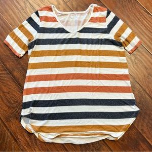 Maurices 24/7 Multicolor Striped Flawless Tunic Tee size XL